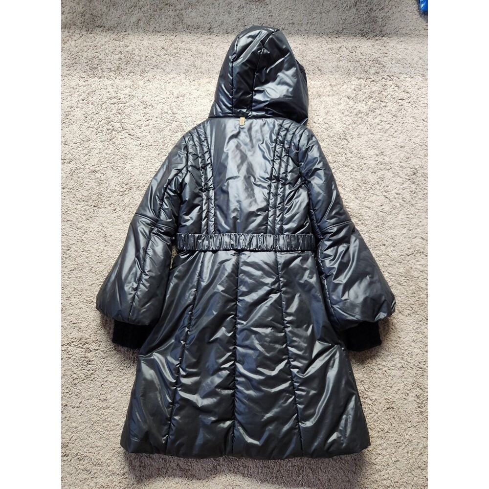 Mackage Ace Womens M Glossy Puffer Coat Jacket Parka Leather Wool Trimming - Picture 9 of 16